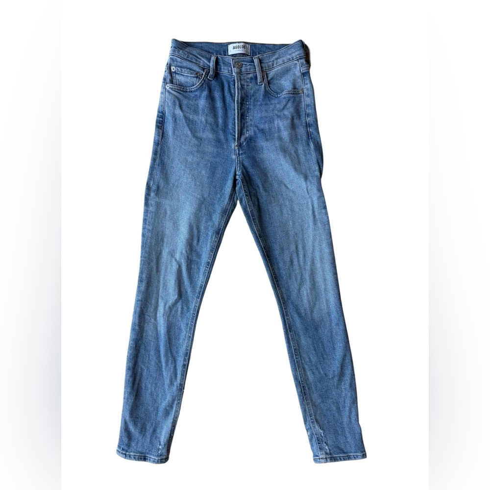 Agolde Nico High Rise Slim Fit Denim Blue Jeans